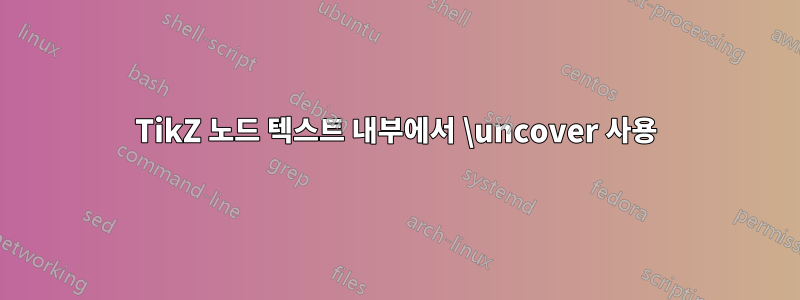 TikZ 노드 텍스트 내부에서 \uncover 사용