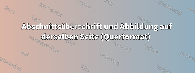 Abschnittsüberschrift und Abbildung auf derselben Seite (Querformat) 
