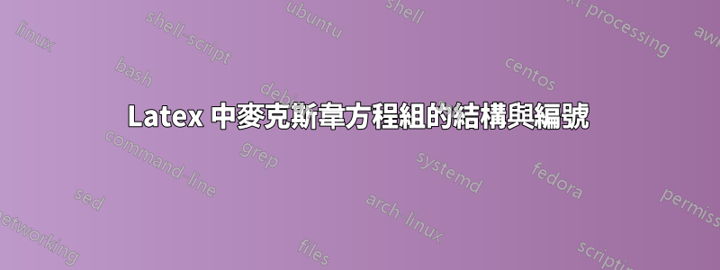Latex 中麥克斯韋方程組的結構與編號