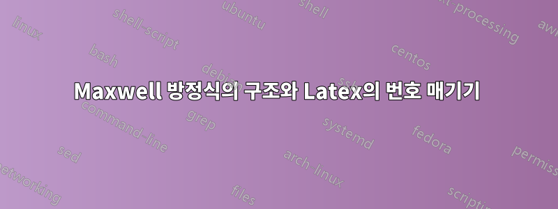 Maxwell 방정식의 구조와 Latex의 번호 매기기