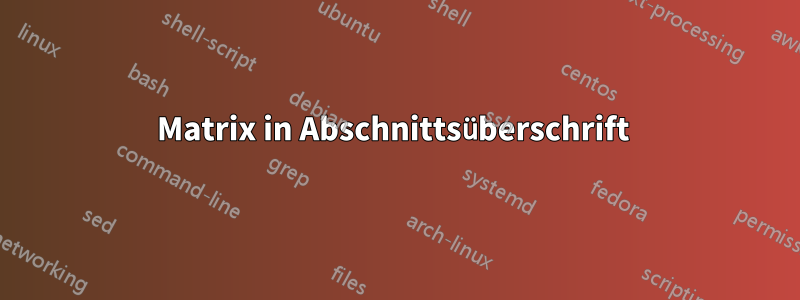 Matrix in Abschnittsüberschrift 