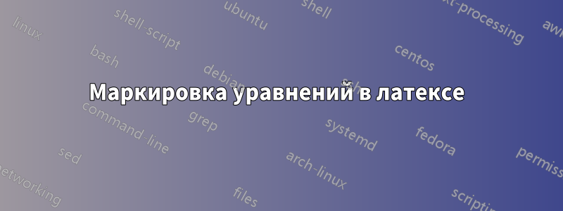 Маркировка уравнений в латексе 