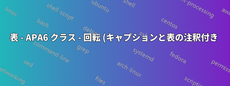 表 - APA6 クラス - 回転 (キャプションと表の注釈付き)