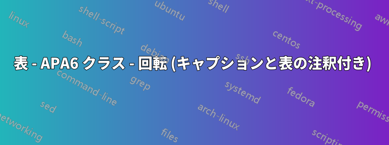 表 - APA6 クラス - 回転 (キャプションと表の注釈付き)