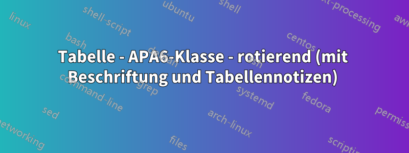 Tabelle - APA6-Klasse - rotierend (mit Beschriftung und Tabellennotizen)
