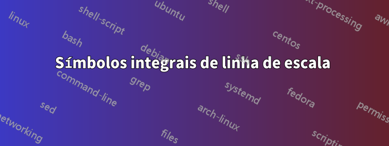 Símbolos integrais de linha de escala