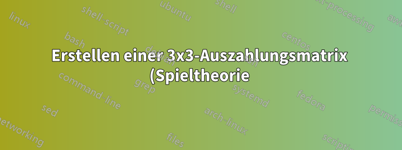 Erstellen einer 3x3-Auszahlungsmatrix (Spieltheorie)