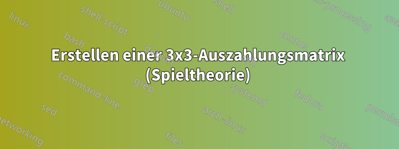 Erstellen einer 3x3-Auszahlungsmatrix (Spieltheorie)