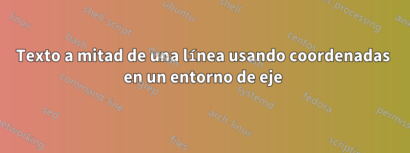 Texto a mitad de una línea usando coordenadas en un entorno de eje