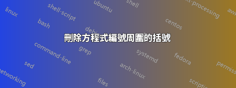 刪除方程式編號周圍的括號