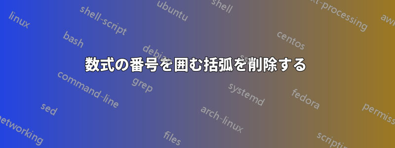 数式の番号を囲む括弧を削除する