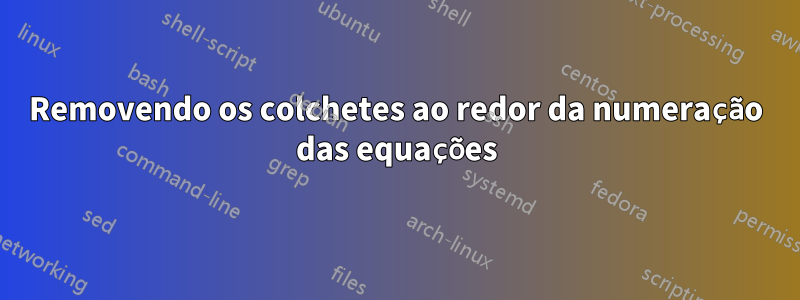 Removendo os colchetes ao redor da numeração das equações