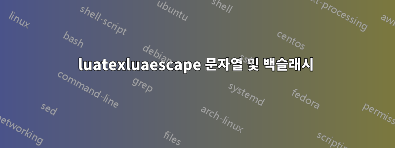 luatexluaescape 문자열 및 백슬래시