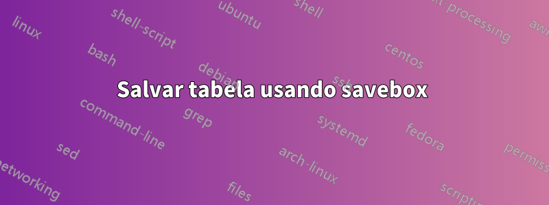 Salvar tabela usando savebox