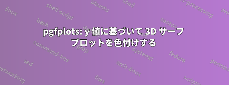 pgfplots: y 値に基づいて 3D サーフ プロットを色付けする