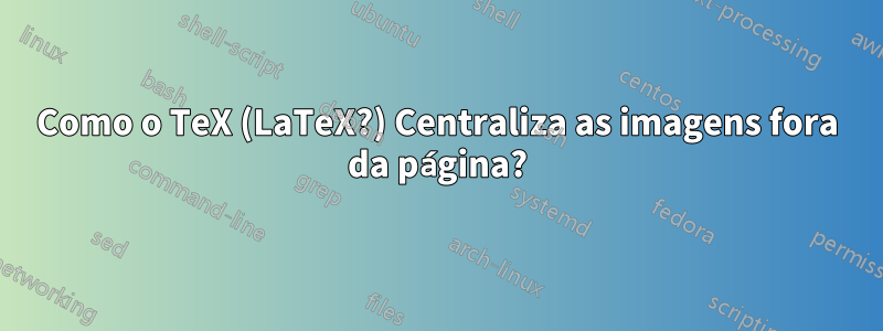 Como o TeX (LaTeX?) Centraliza as imagens fora da página?