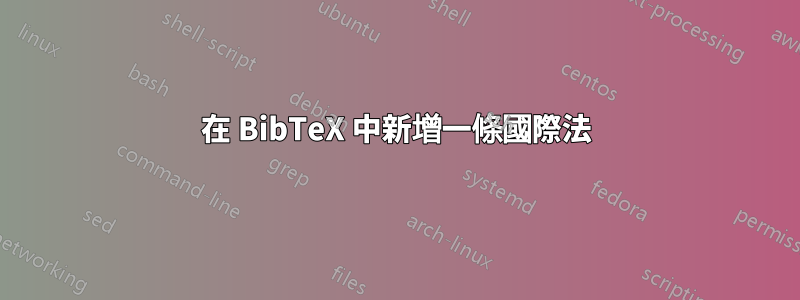 在 BibTeX 中新增一條國際法