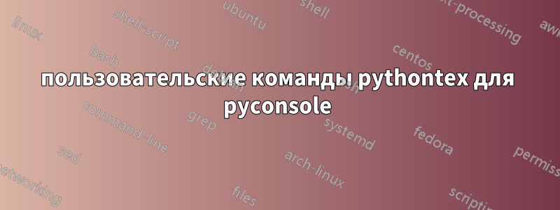 пользовательские команды pythontex для pyconsole