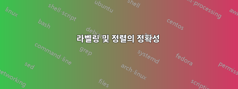 라벨링 및 정렬의 정확성