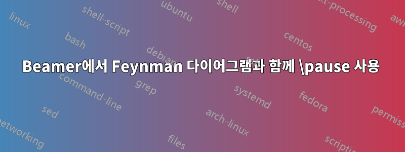 Beamer에서 Feynman 다이어그램과 함께 \pause 사용