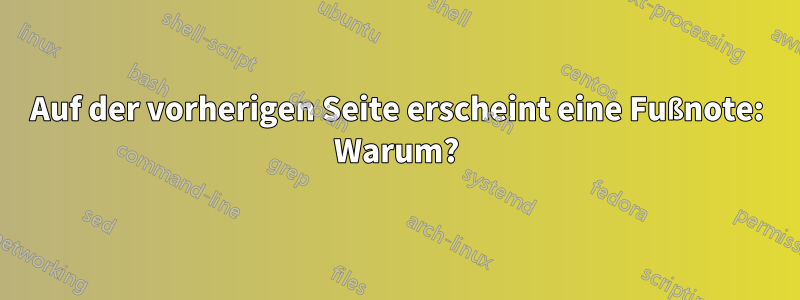 Auf der vorherigen Seite erscheint eine Fußnote: Warum?