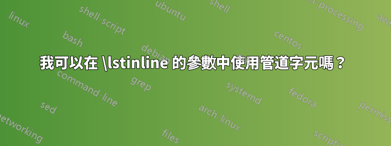 我可以在 \lstinline 的參數中使用管道字元嗎？