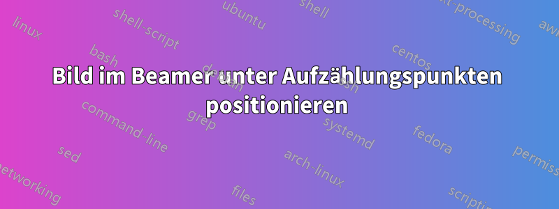 Bild im Beamer unter Aufzählungspunkten positionieren