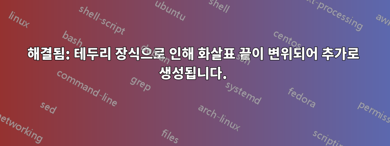 해결됨: 테두리 장식으로 인해 화살표 끝이 변위되어 추가로 생성됩니다.