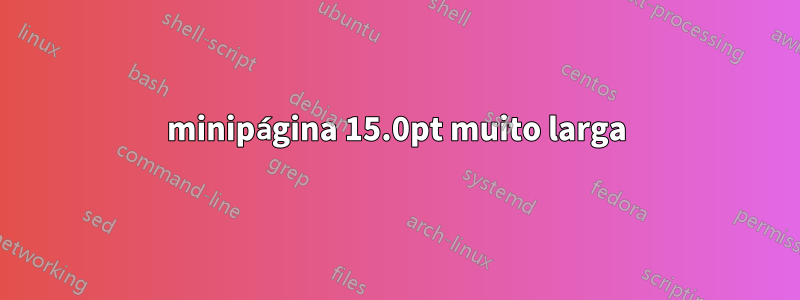 minipágina 15.0pt muito larga