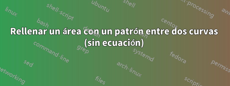 Rellenar un área con un patrón entre dos curvas (sin ecuación)