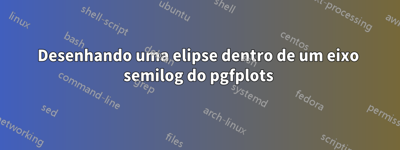 Desenhando uma elipse dentro de um eixo semilog do pgfplots