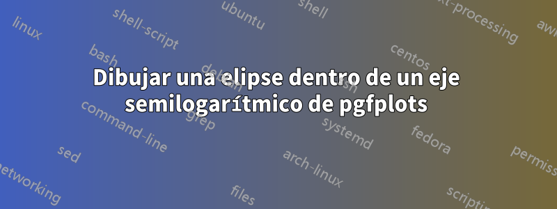 Dibujar una elipse dentro de un eje semilogarítmico de pgfplots