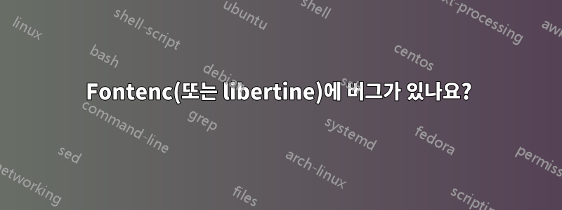 Fontenc(또는 libertine)에 버그가 있나요?