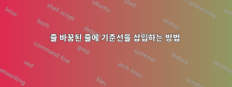 줄 바꿈된 줄에 기준선을 삽입하는 방법