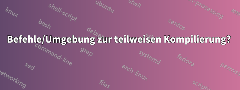 Befehle/Umgebung zur teilweisen Kompilierung?