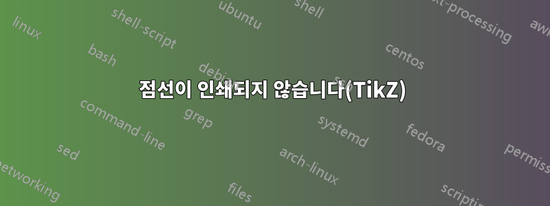 점선이 인쇄되지 않습니다(TikZ)