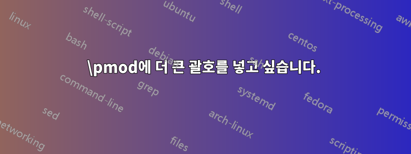 \pmod에 더 큰 괄호를 넣고 싶습니다.