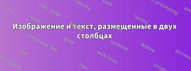 Изображение и текст, размещенные в двух столбцах