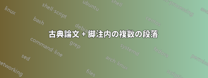 古典論文 + 脚注内の複数の段落