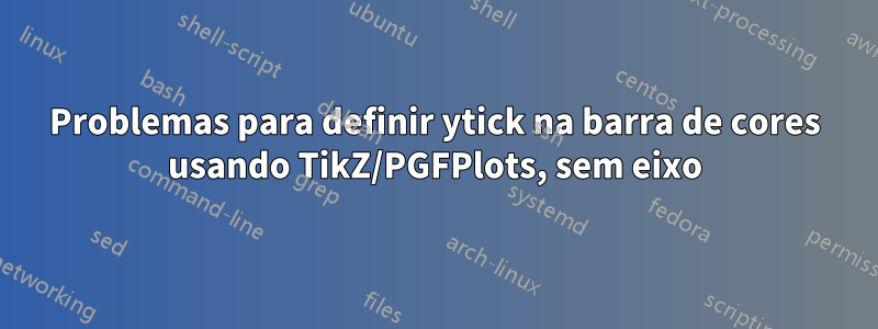 Problemas para definir ytick na barra de cores usando TikZ/PGFPlots, sem eixo