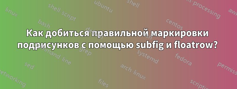 Как добиться правильной маркировки подрисунков с помощью subfig и floatrow?