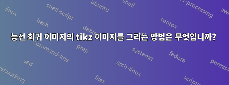 능선 회귀 이미지의 tikz 이미지를 그리는 방법은 무엇입니까?