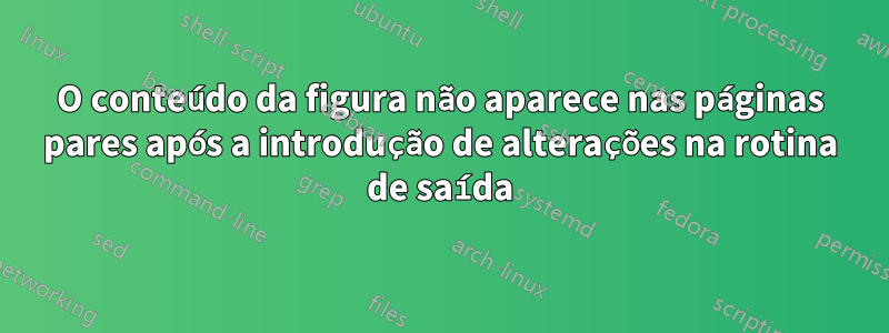 O conteúdo da figura não aparece nas páginas pares após a introdução de alterações na rotina de saída