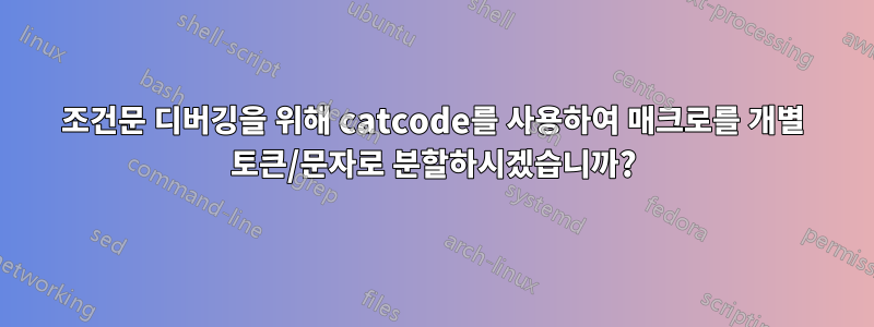 조건문 디버깅을 위해 catcode를 사용하여 매크로를 개별 토큰/문자로 분할하시겠습니까?