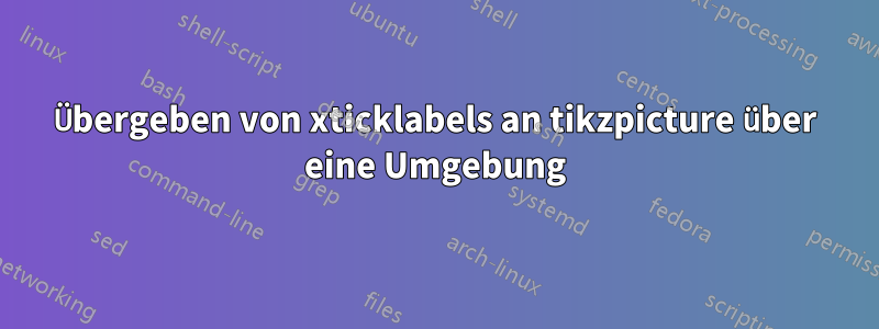 Übergeben von xticklabels an tikzpicture über eine Umgebung