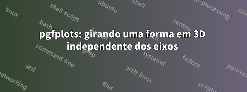 pgfplots: girando uma forma em 3D independente dos eixos