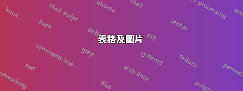 表格及圖片