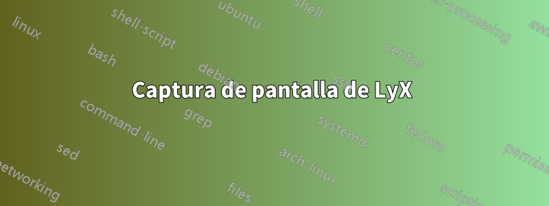 Captura de pantalla de LyX