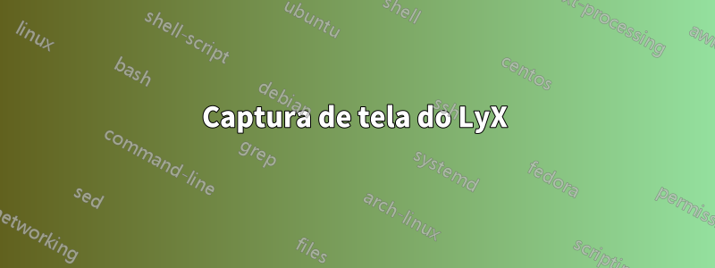 Captura de tela do LyX