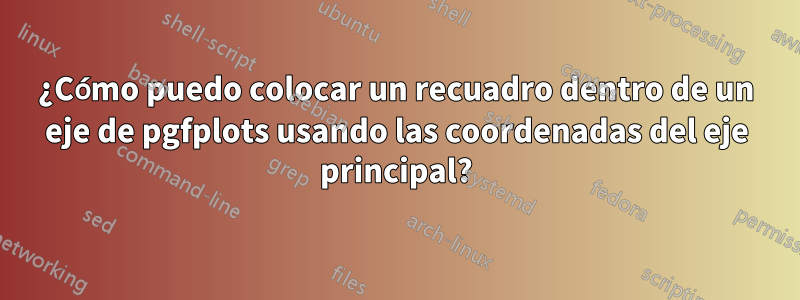 ¿Cómo puedo colocar un recuadro dentro de un eje de pgfplots usando las coordenadas del eje principal?